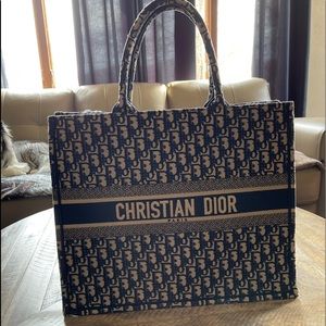 Dior Book Tote Blue Dior Oblique Embroidery